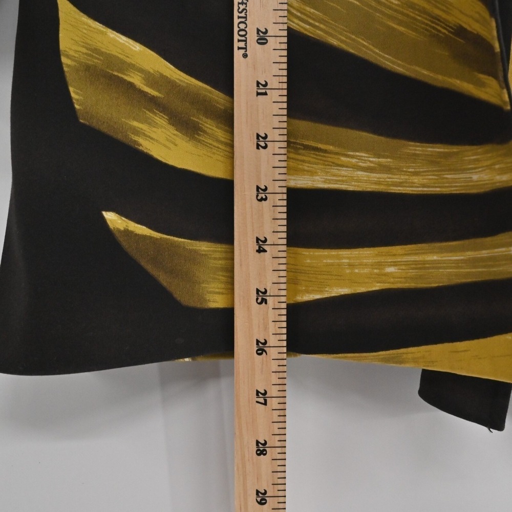 Linda Allard Ellen Tracy Tropical Blazer Womens Size 4 Black Gold Cotton Belted - Picture 5 of 16